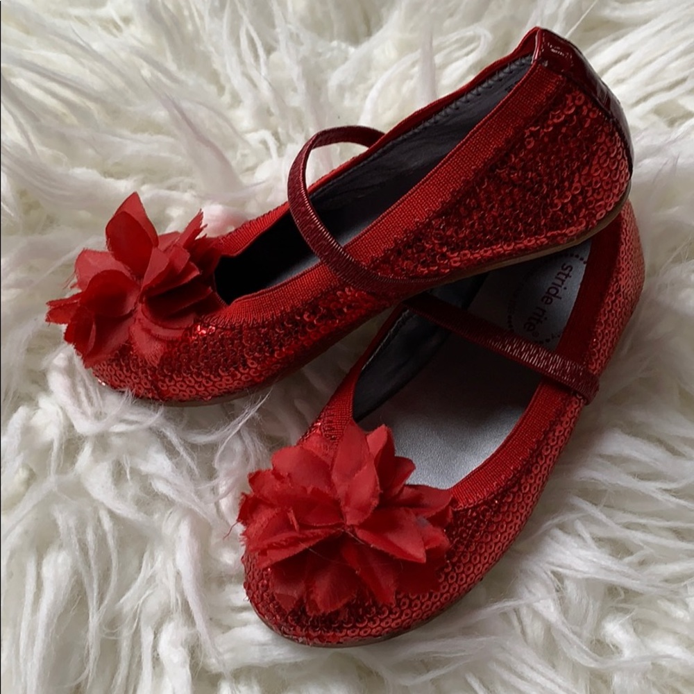 Little girl Stride Rite red ruby slippers